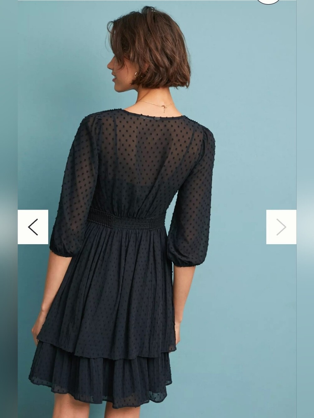 Anthropologie Black Tiered V-Neck Midi Dress - Picture 13 of 13